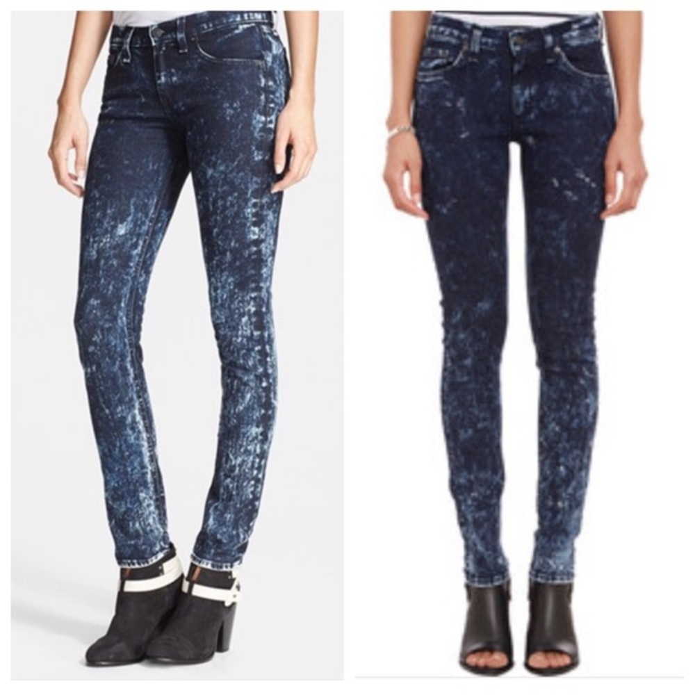 Rag and bone/Jean the skinny acid wash jeans Sz 25